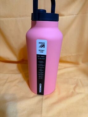 Corkcicle Pink Insulated Sport Jug with Black Handle